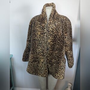 Vintage Marco Collection  leopard swing coat tagged S fits L